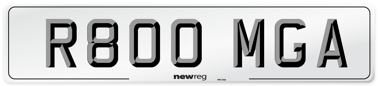 R800 MGA Number Plate from New Reg